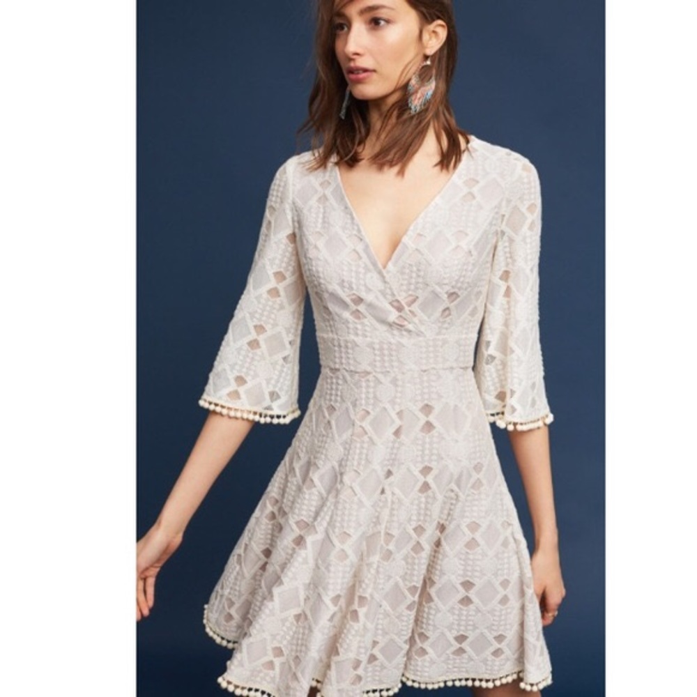 Eliza J fit and flare Pom-Pom NWT dress